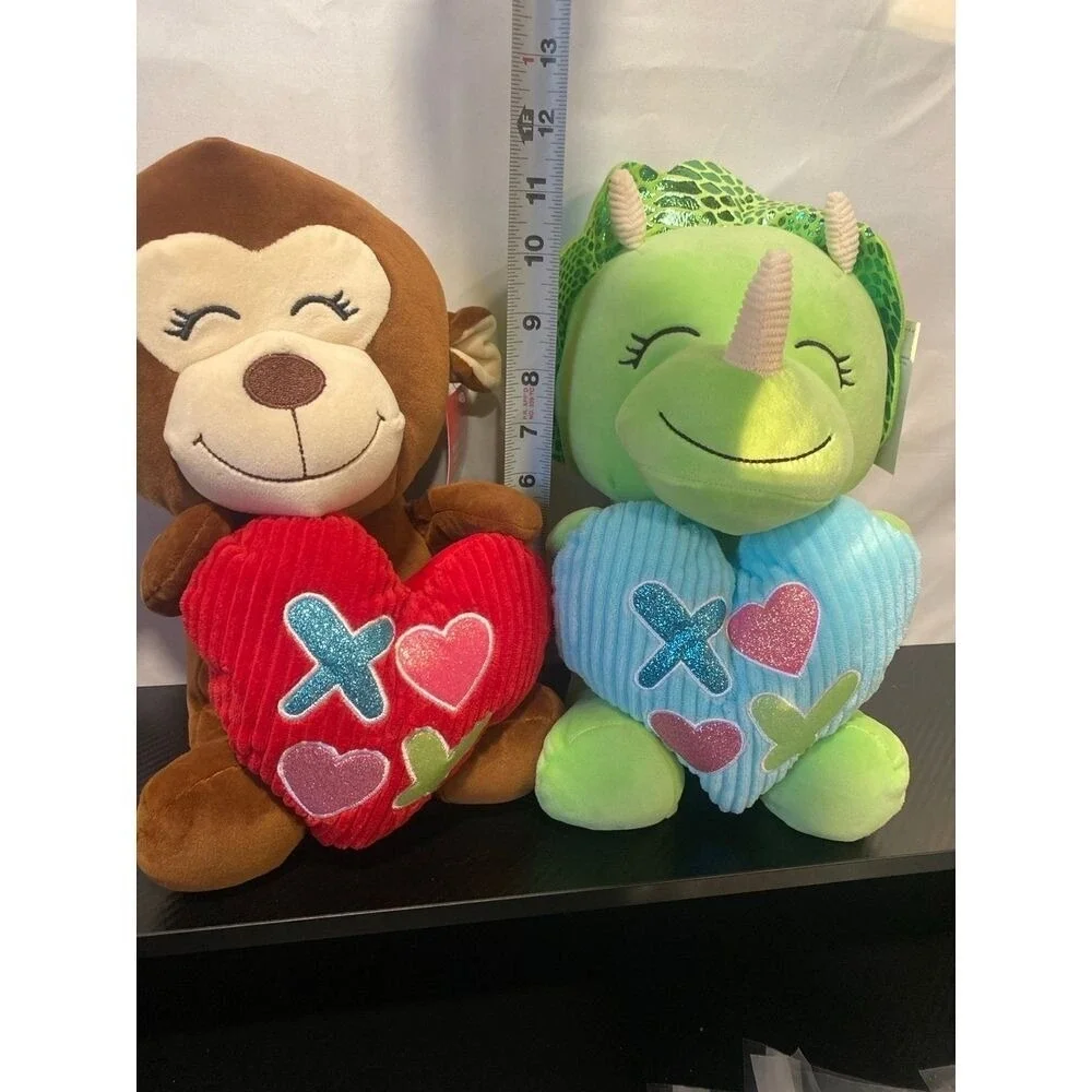 Bundle of 2 LOVE Plush - Monkey &‎ Dinosaur